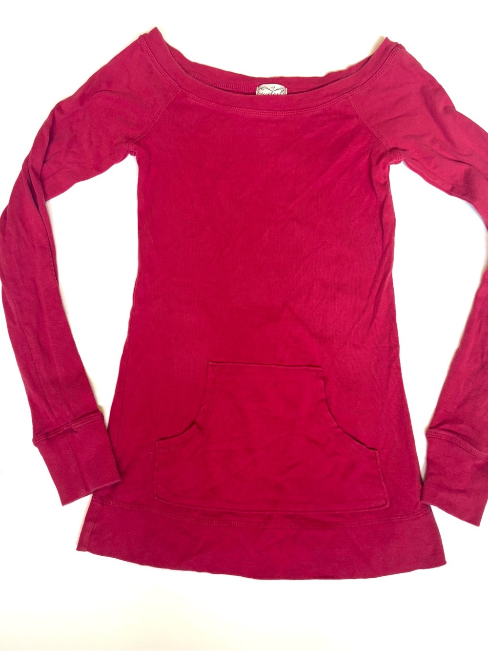 Eyelash Couture Y2K Long Sleeve Top Red Size M